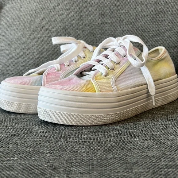 Steve Madden multi colored platform shoes 9.5M - Picture 2 of 12